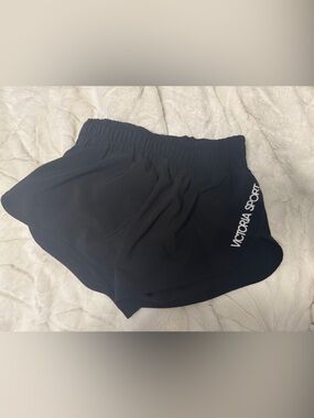 Victoria's Secret Black Athletic Shorts with Side Logo and liner XS